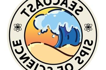 Circular logo that says Seacoast Sips of Science